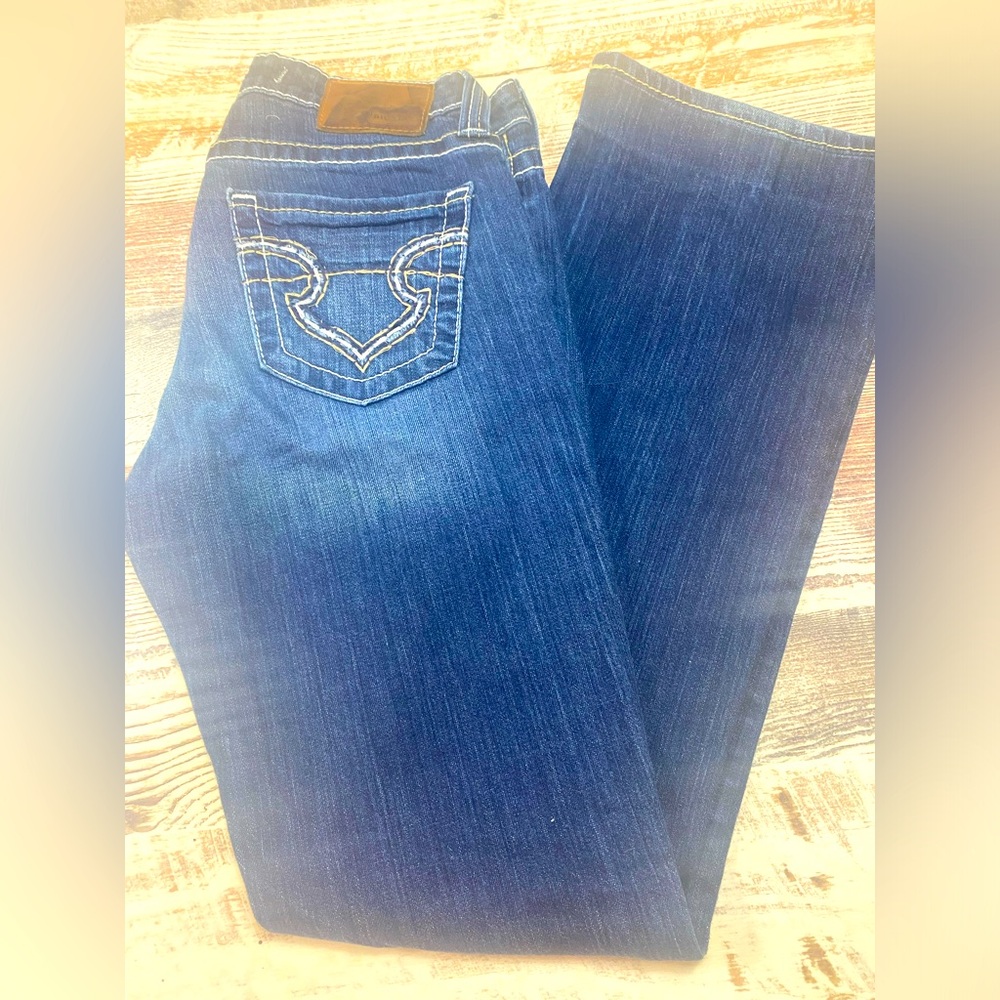 Women's Big Star Hazel Blue Denim Jeans Embellished Pocket - 27L x 30W